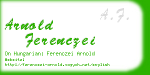 arnold ferenczei business card